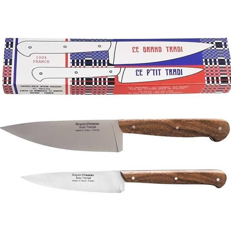Goyon-Chazeau Set 2 couteaux p'tit tradi/grand tradi noyer