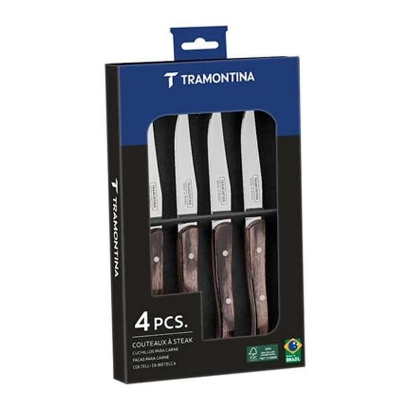 Tramontina Coffret 4 couteaux steak french 22,5cm technobois
