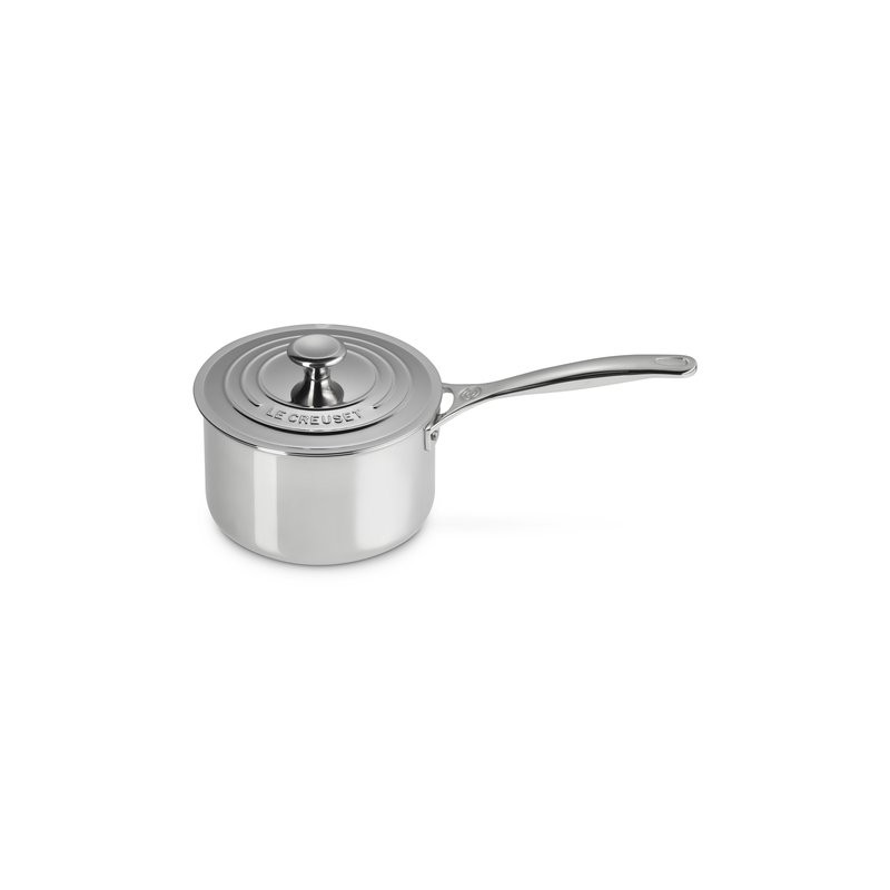 Le Creuset Casserole 18cm inox sig. poign. &couv.