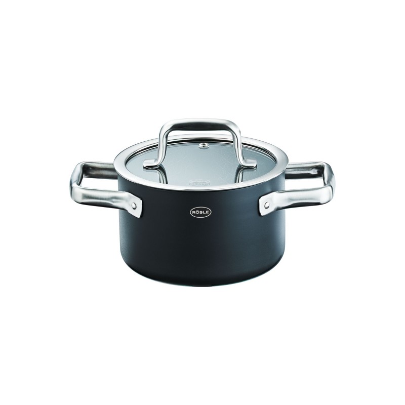 Rösle Casserole haute ebonic ø 16 cm pronero avec couvercle en verre