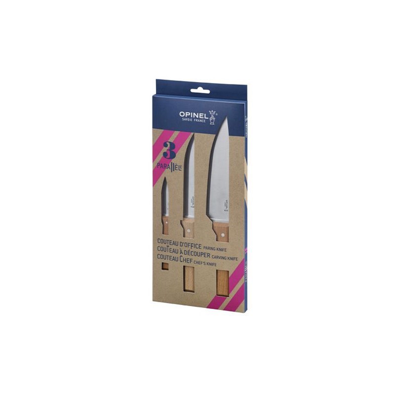 Opinel Coffret Trio Parallèle - n°118 Chef - n°120 Découper- Office