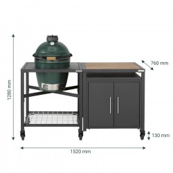 Big Green Egg Large - Table modulaire + Meuble placard (155 x 76 cm) - Image 2
