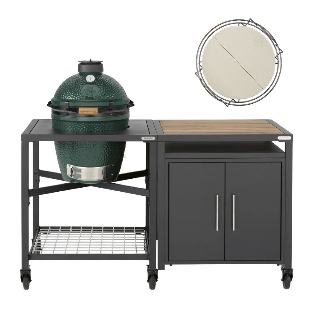 Big Green Egg Large - Table modulaire + Meuble placard (155 x 76 cm)