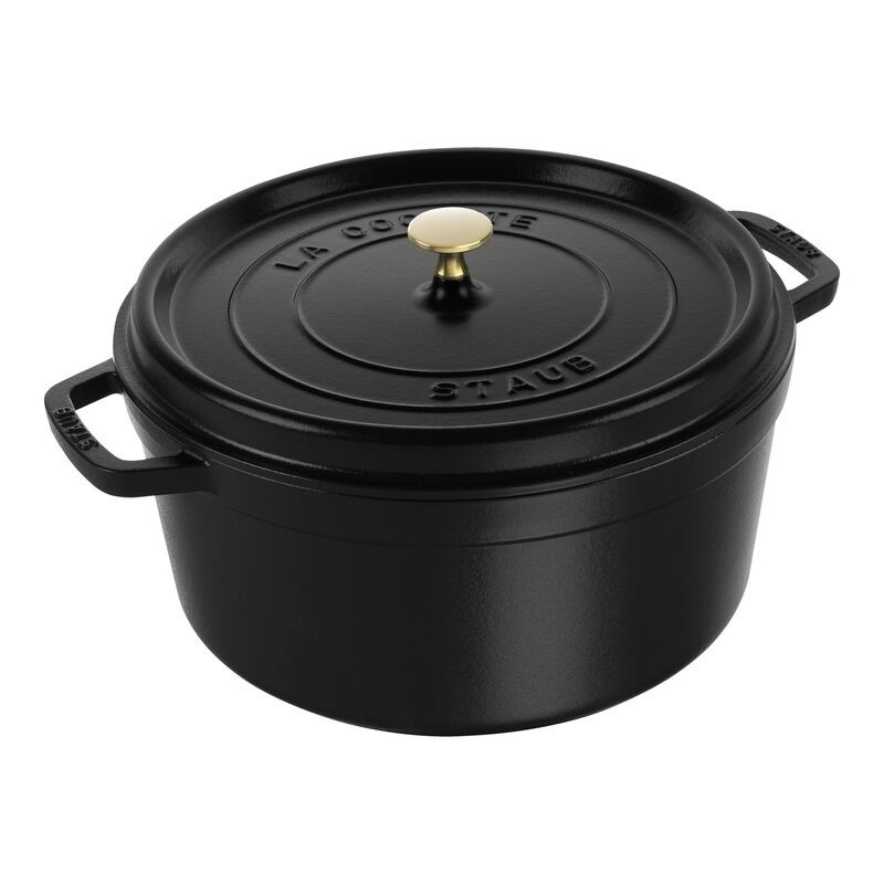 Staub Cocotte 30 cm, Rond(e), Noir mat, Fonte