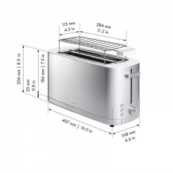 Zwilling Grille-pain Grille permettant de réchauffer des petits-pains, 2 fentes tranches longues, Argent - Image 8