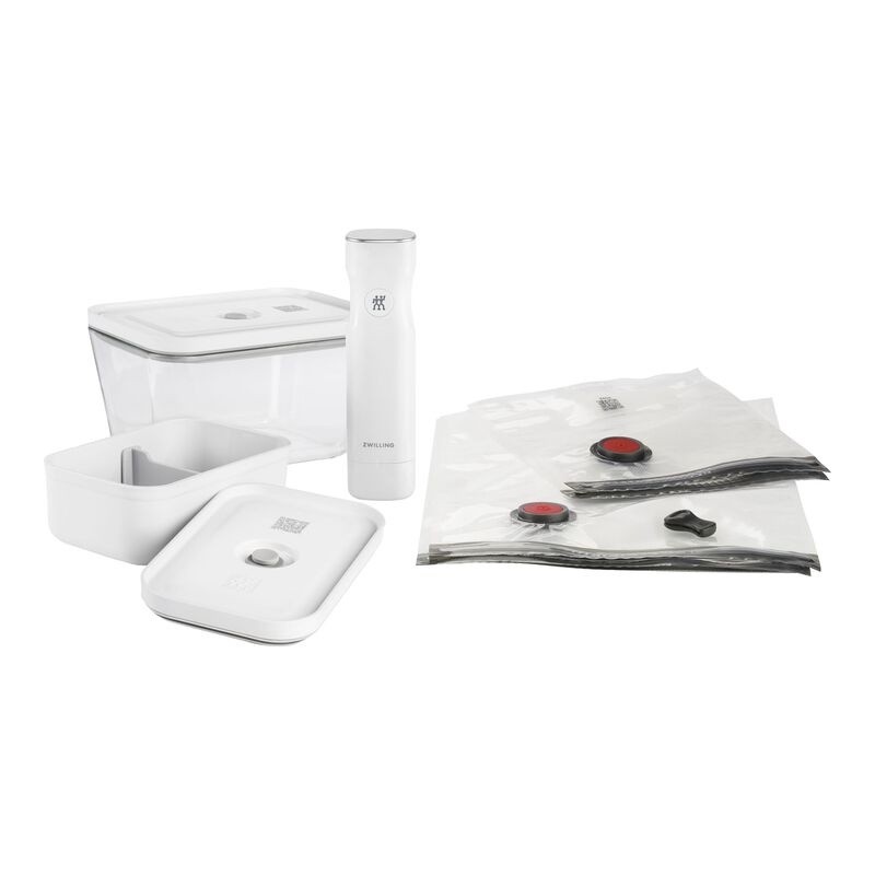 Zwilling Kit de démarrage sous vide, Mélange / Verre L/lunch box M, 7-pcs, Blanc