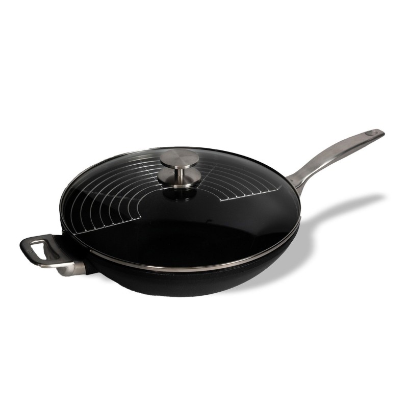 Swiss Diamond CXD Induction Wok+couvercle+grille sans PFAS 32cm