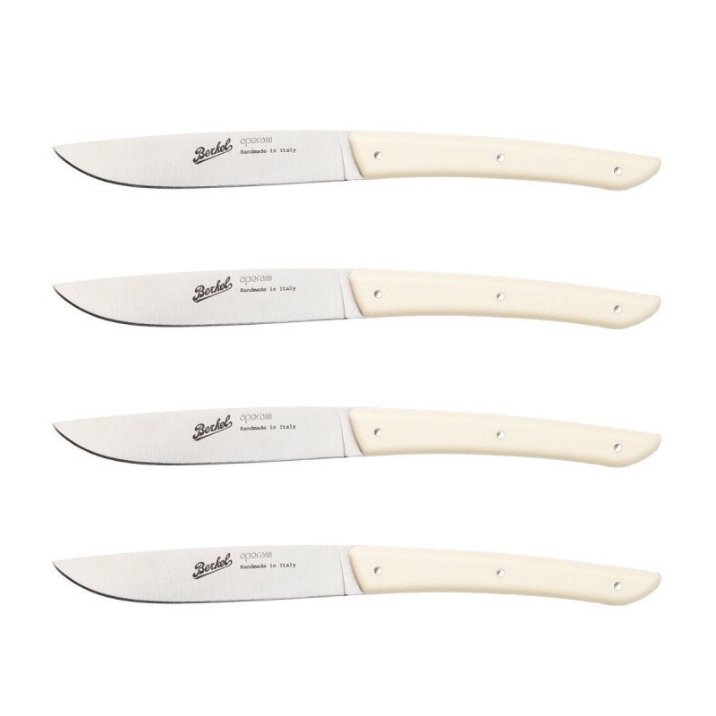 Berkel Coffret de 4 couteaux à steak crème