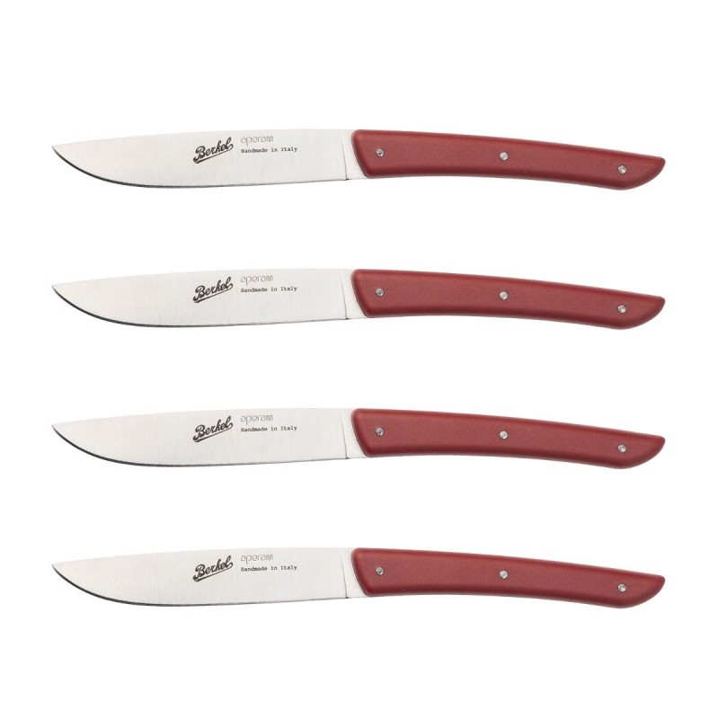 Berkel Coffret de 4 couteaux à steak rouges